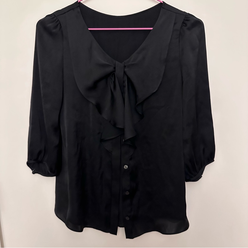 Cute Black blouse with bow from Japan